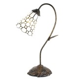 Cumpara ieftin Veioza decorativa sticla alba polirasina Tiffany 30x17x48 cm