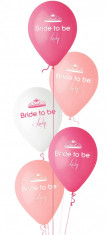 Buchet din baloane latex asortate Bride to Be Lucky, Radar BB.GI.BTBL.PINK/WH foto