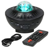 Proiector lumini LED Galaxie stele multicolore, FOXMAG24&reg;, cu telecomanda, port USB si bluetooth pentru muzica, Negru