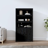 vidaXL Dulap &icirc;nalt, negru, 80x35x154 cm, lemn masiv de pin