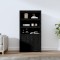 Gossi dulap inalt, negru, 80x35x154 cm, lemn masiv de pin