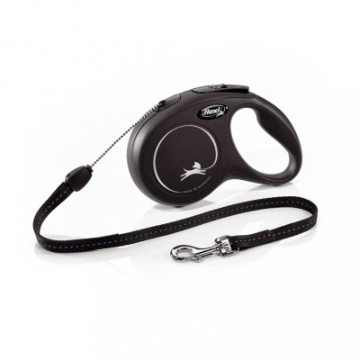 Flexi New Classic, S Cord, lesa retractabila, 8m, negru foto
