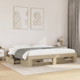 VidaXL Cadru pat fără saltea stejar sonoma, 180x200cm, lemn prelucrat