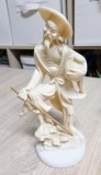 Statuetă vintage stil oriental, Pescar Chinez (bază marmură)