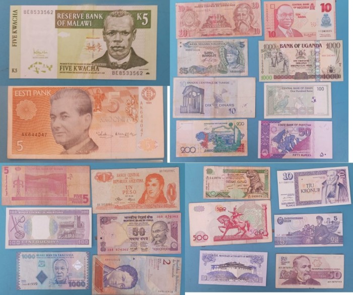 V&acirc;nd bancnote diverse țări și emisiuni