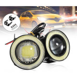 Set 2 x proiectoare auto LED, Angel Eyes, 64mm, IP65, 12V, Universal