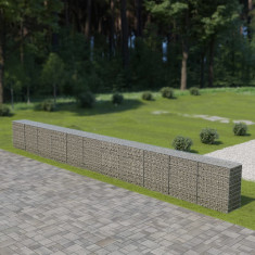 vidaXL Gabion perete cu capace, 900 x 50 x 100 cm, o?el galvanizat foto