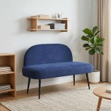 vidaXL Bancă tapițată cu spătar Albastru poliție 110 x 60 x 76 cm 42040797
