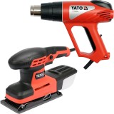 Yato YT-82230 + YT-82288 - Slefuitor cu vibratii 260 W 187x90 mm + Suflanta cu aer cald 2000 W 350-550 grade C 500 l/min