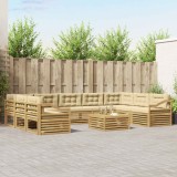vidaXL Set de canapele de exterior 10 pcs Alb și Bej Poliester 3391213