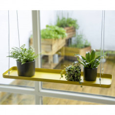 Esschert Design Tava plante suspendata, auriu, dreptunghiulara, L GartenMobel Dekor