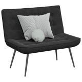 Cumpara ieftin Bancă neagră 110x74x84 cm catifea