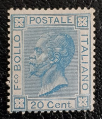 Italia Regat 1867, 20c-MNH, Sass.nr.T26, Val.Cat.1500euro+.Semnat AD, Vezi foto! foto