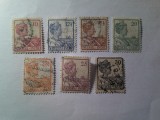 Serie mica Indiile Olandeze 1914 Regina Wilhelmina , 7 valori stampilate