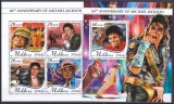 DB1 Muzica Michael Jackson 60 Anniv. Maldive MS + SS MNH, Nestampilat