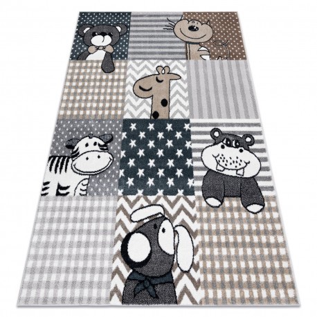 Covor FUN Pets pentru copii, animale, gri, 200x290 cm