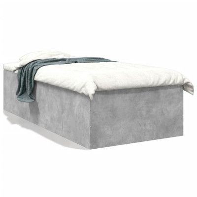 vidaXL Cadru de pat, gri beton, 100x200 cm, lemn prelucrat foto