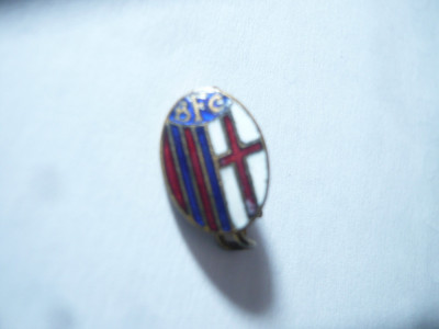 Insigna veche Fotbal - BFC - Bologna Italia , h=1,5cm , metal si email foto
