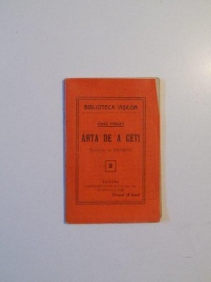 ARTA DE A CETI TRADUCERE de FROMONT de EMILE FARGUET , NR. 2 foto