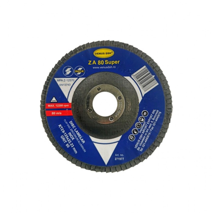 Disc lam. frontal inox kt29 - 125x22.23 mm, gr. 80 DSH 271977