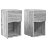 vidaXL Dulap de pat 2 pcs Sonoma gri 29 x 31,5 x 49 cm Lemn prelucrat 8001108