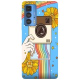 Husa compatibila cu Motorola G100 model Polaroid Rainbow, Silicon, TPU, Viceversa, Transparent, Carcasa