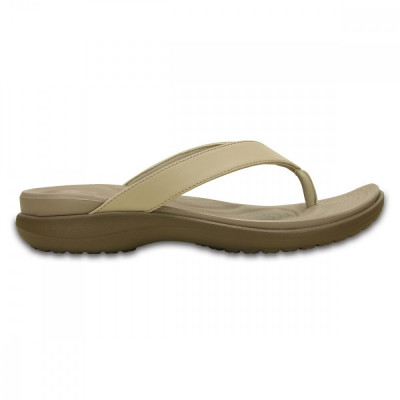 Șlapi Crocs Women&amp;#039;s Capri V Flip Maro - Chai/Walnut foto