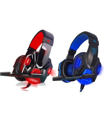 Casti stereo surround pentru jocuri cu mic si LED-Culoare Alb foto
