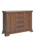 Comoda living si dormitor, VM3, 4 sertare, 2 usi, Pal melaminat, cu insertii MDF, Nuc