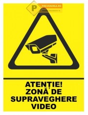 Indicator galben pentru zona supravegheata video foto