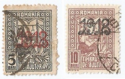 Romania, LP VI.7/1918, Timbru de ajutor - Tesatoarea, supr. 1918, oblit. foto