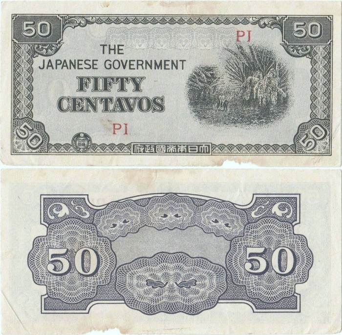 1942 , 50 centavos ( P-105b ) - Filipine