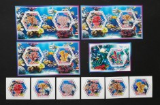 R.DU TCHAD-VIATA MARINA-CORALI-SET 6 V.+4 S/Sh.NEOBLITERATE-DANTELATE-MNH** - EP 042