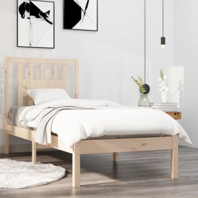 vidaXL Cadru de pat Single 3FT, 90x190 cm, lemn masiv foto