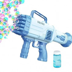 Pistol de facut baloane de sapun, 32 de duze de evacuare, plastic, albastru