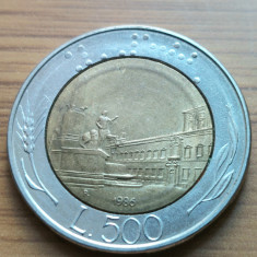 Moneda Italia 500 lire 1986