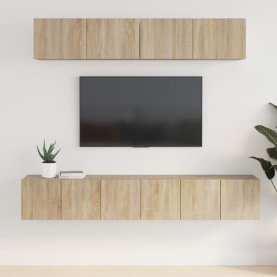 vidaXL Set dulap TV, 5 piese, stejar sonoma, lemn prelucrat foto