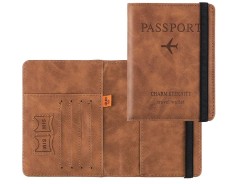 Husa pentru pasaport Sciphylia, din piele PU, blocare RFID - RESIGILAT foto