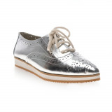Pantofi piele naturala Tanisha Argintiu - sau Orice Culoare, 35 - 40