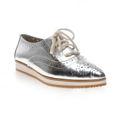 Pantofi piele naturala Tanisha Argintiu - sau Orice Culoare