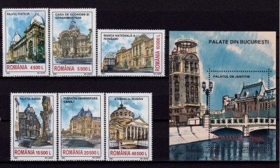 ✅RO 2003 LP 1605+1606 &amp;quot;Palate din Bucuresti&amp;quot; , complet serie+colita 327 , MNH foto