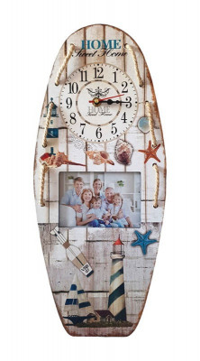Ceas de perete Maritim cu Poza, Multicolor, 46 cm, LK-349V2 foto