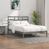 Cadru de pat King Size, gri, 150x200 cm, lemn masiv