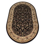 Covor Royal Adr oval model 1745 negru , 100x180 cm