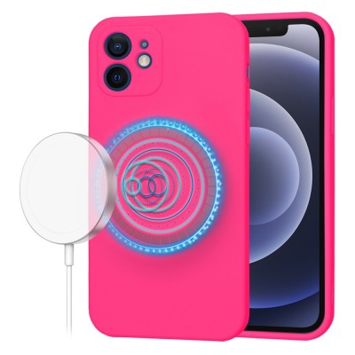 Husa silicon iPhone 12 Techsuit SoftFlex MagSafe, fucsia foto
