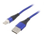 Cablu USB 2.0 USB-A la USB-C 1m Albastru, Akyga