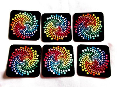 Suporturi pahare model spirala multicolora, set suport pahare 40142 foto