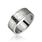 Inel din oțel inoxidabil - motiv Tribal - Marime inel: 67