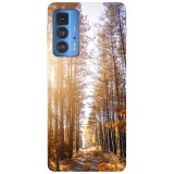 Husa compatibila cu Motorola Moto G71 5G model Forest fall road, Silicon, TPU, Viceversa, Transparent, Carcasa
