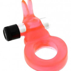 Inel Penis Cu Vibratii Jelly Rabbit Cockring, Roz